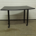 Black 50 in. Curved Rolling Training Table